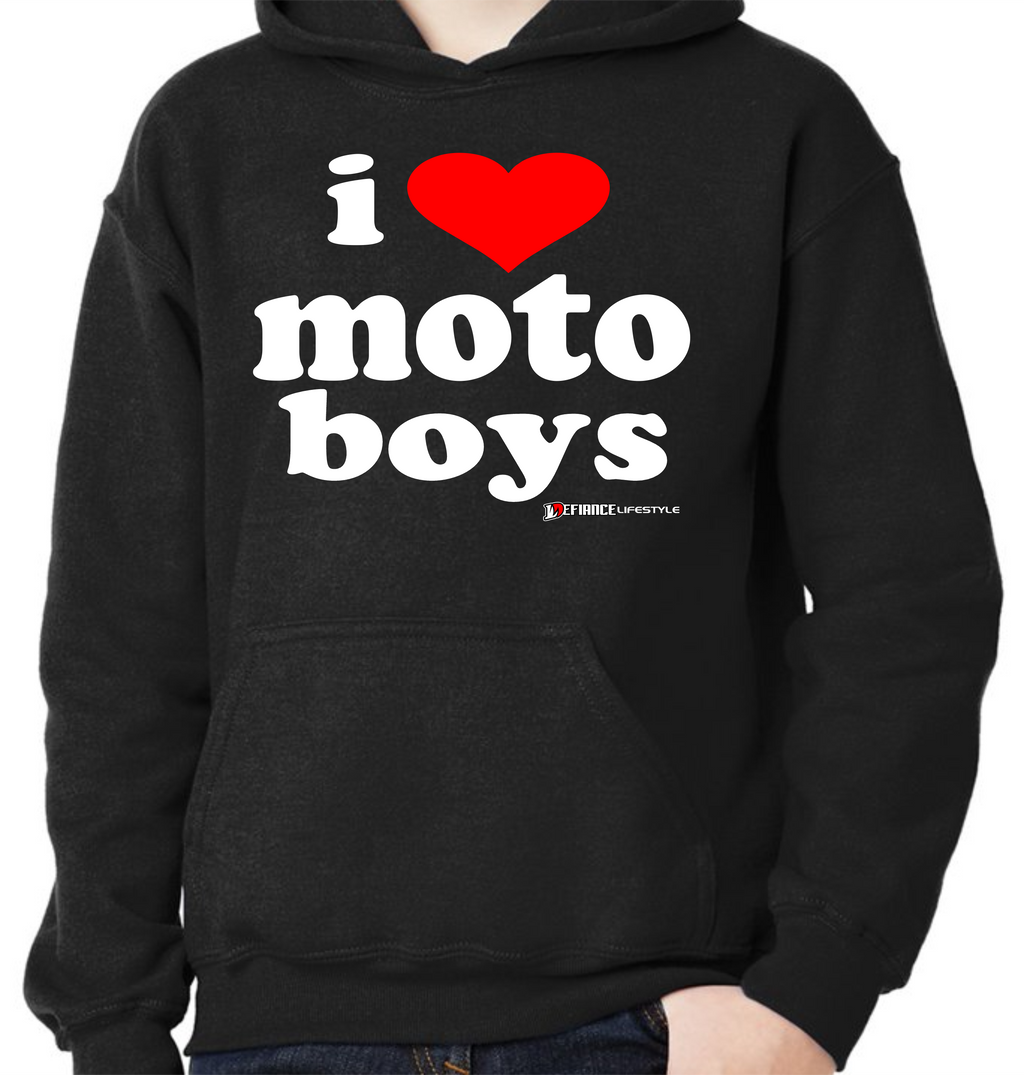 I Heart MOTO Boys - Black Hooded Sweatshirt - DefianceLifestyle