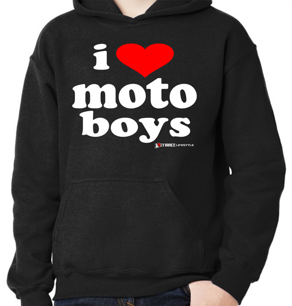 I Heart MOTO Boys - Black Hooded Sweatshirt