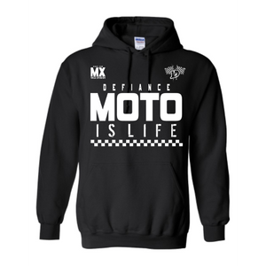 Moto is life Sweatshirt - black Hoodie - Defiance Lifestyle, Race Apparel - Casual to Custom
