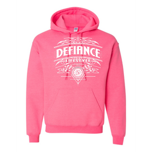 Podium Sweatshirt - Pink Hoodie - Defiance Lifestyle, Race Apparel - Casual to Custom