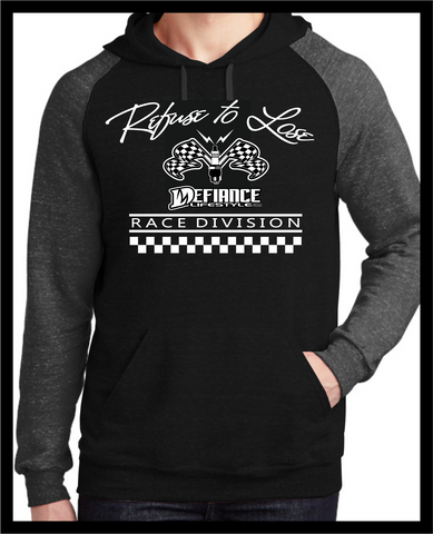 Refuse to Lose Race Sweatshirt - Spark - Darkness 2 tone Hoodie - Defiance Lifestyle, Race Apparel - Casual to Custom