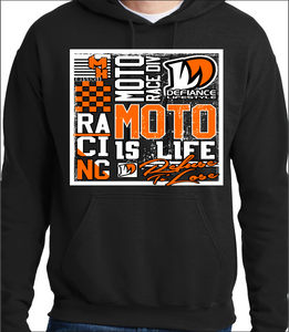 Neon Orange Racing Squared Up - black Hoodie
