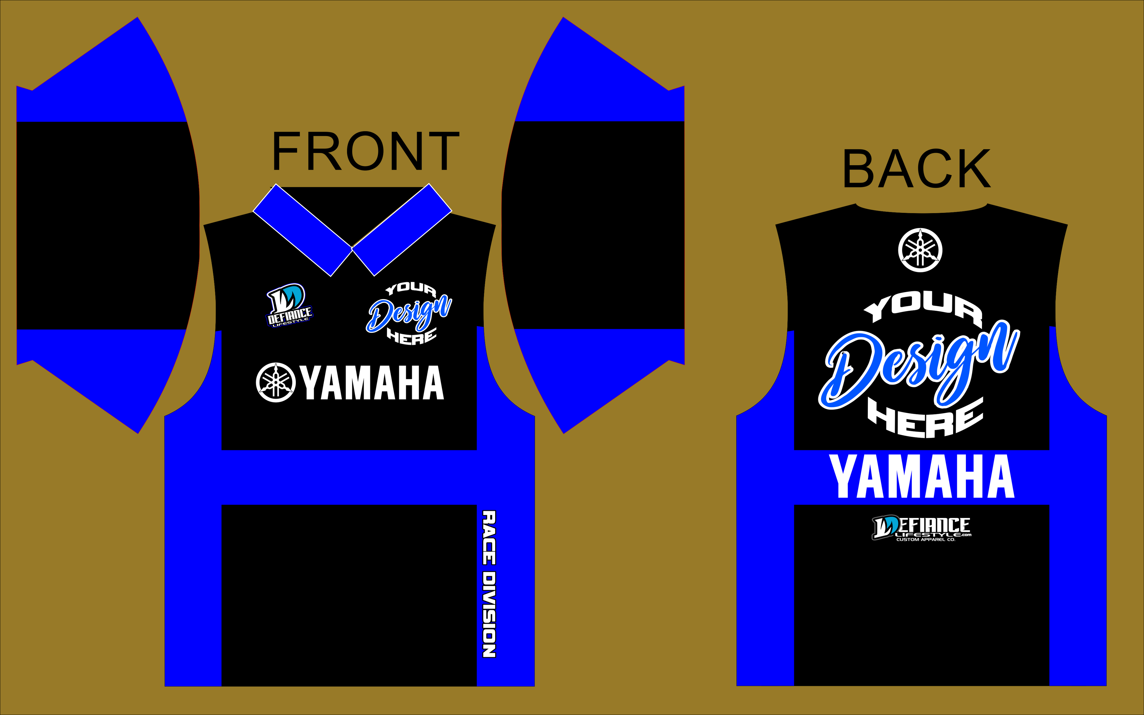 team BLU Polo Semi Custom - Defiance Lifestyle, Race Apparel - Casual to Custom