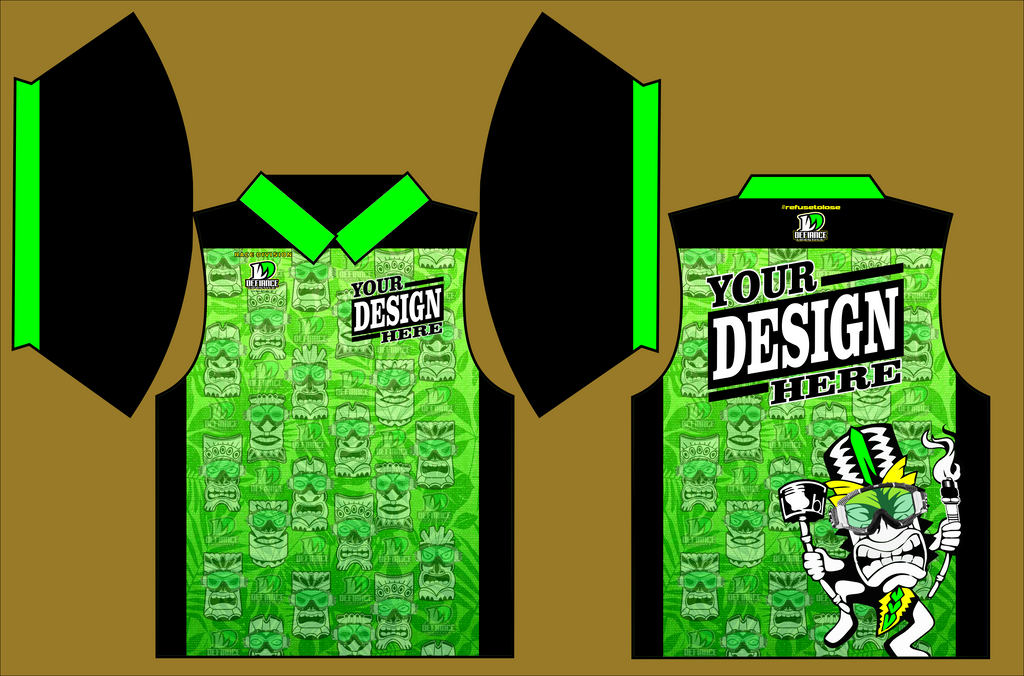 Moto Tiki Polo Semi Custom - Defiance Lifestyle, Race Apparel - Casual to Custom